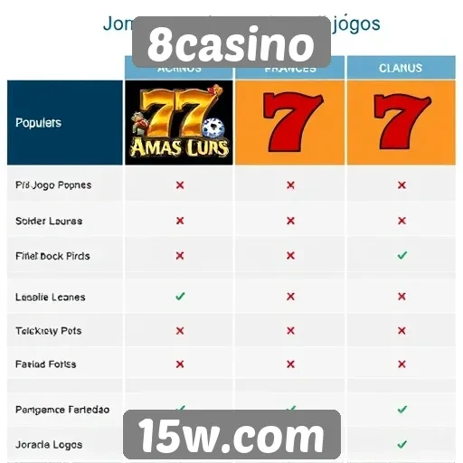 Comparação entre jogos populares disponíveis no 8casino